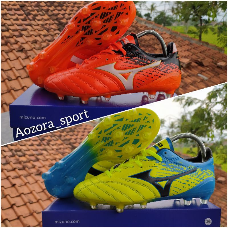 sepatu bola mizuno morelia neo kuning dan oranye ( bisa bayar ditempat )