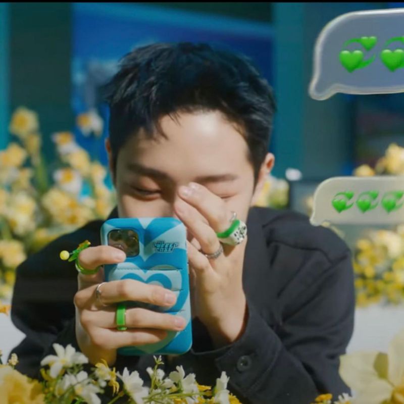 [READY] THE PUFFER CASE BLUE HEART NCT RENJUN CASE IPHONE