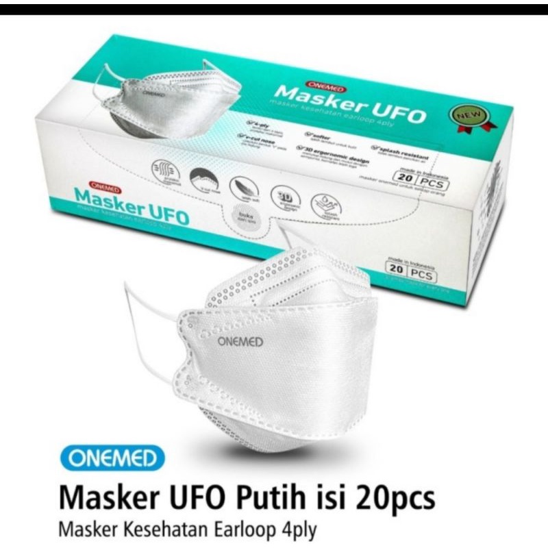 MASKER MEDIS UFO ONEMED 4PLY MASKER 3D MASKER EARLOOP MASKER 4PLY