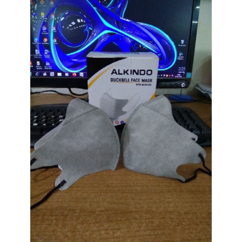 ( ECER ) / Masker duckbill garis hidung alkindo warna HITAM