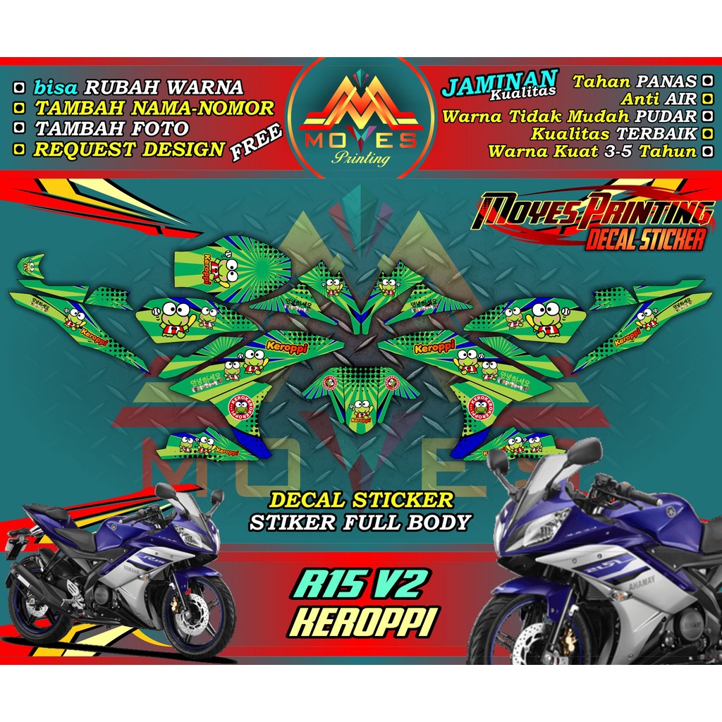 Decal Sticker/Decal Full Body Kit R15 V2 Full Body Stiker R15 V2 Full Body Motif Keroppi
