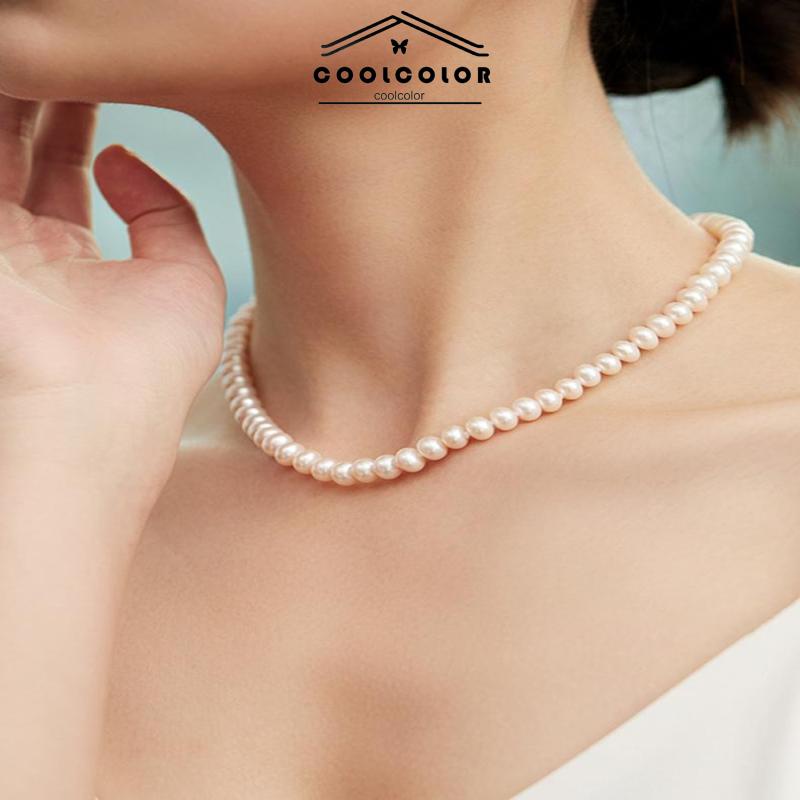 CODKalung Mutiara Retro Wanita Temperamen Sederhana Fashion Kalung Mutiara- cl