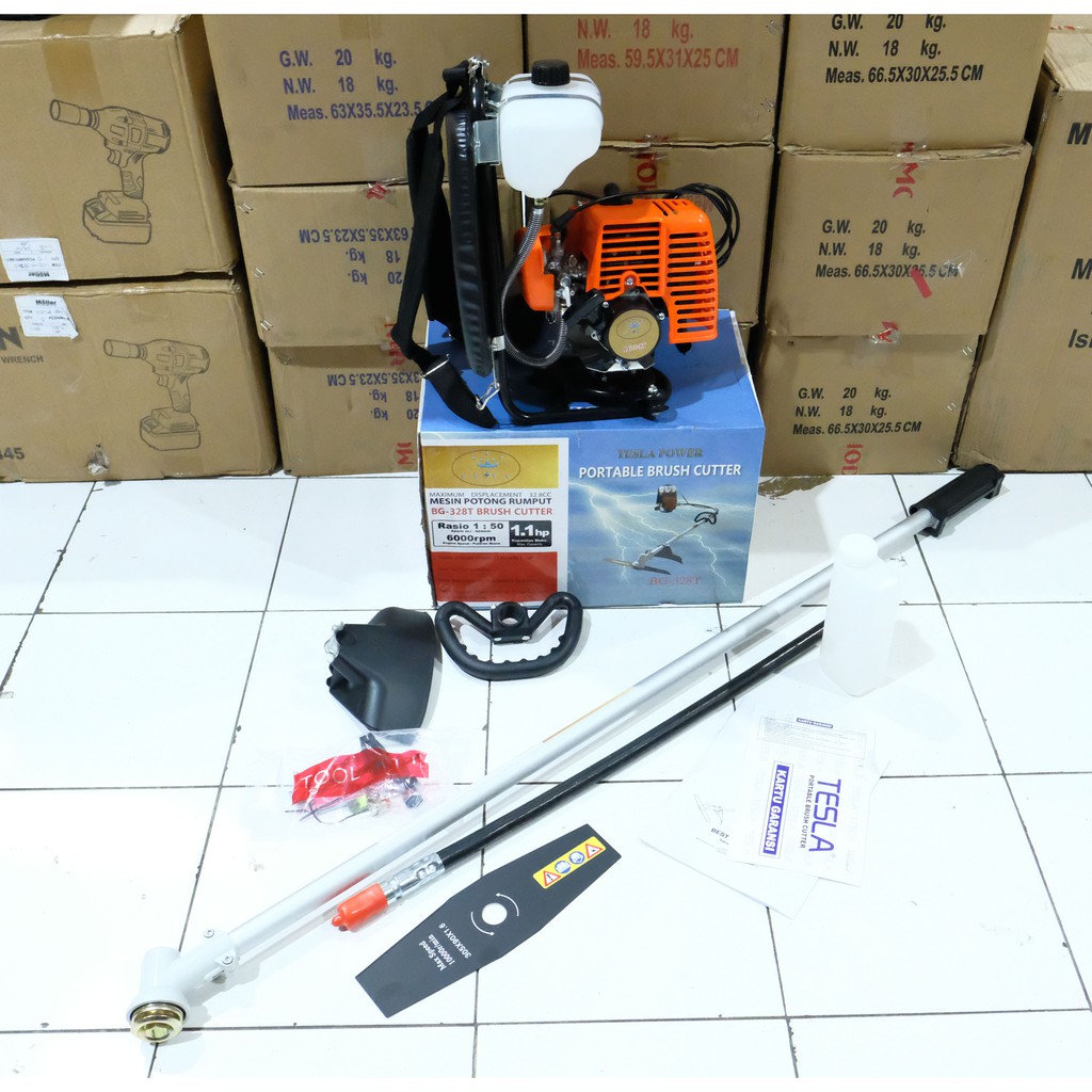 Mesin Potong Rumput TESLA BG-328T 2 Tak / SUMURA Portable Brush Cutter Pemotong Rumput BG328T BG 328 TANOSS