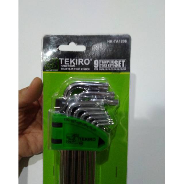 TEKIRO kunci L bintang LUBANG set 9pcs torx key long ORIGINAL