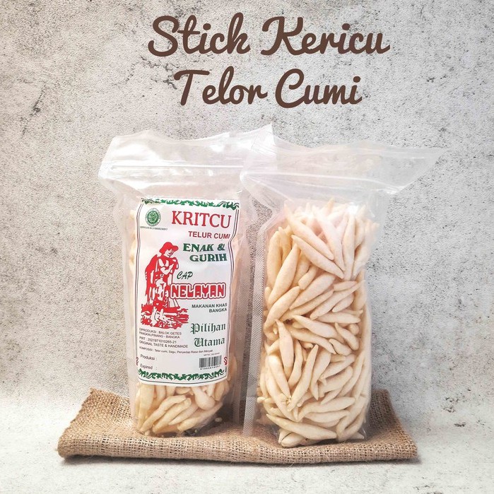 kerupuk Krupuk Kericu Kritcu Stik Telur Cumi Cap Nelayan Asli Bangka/Aneka Kerupuk/Kerupuk Bangka