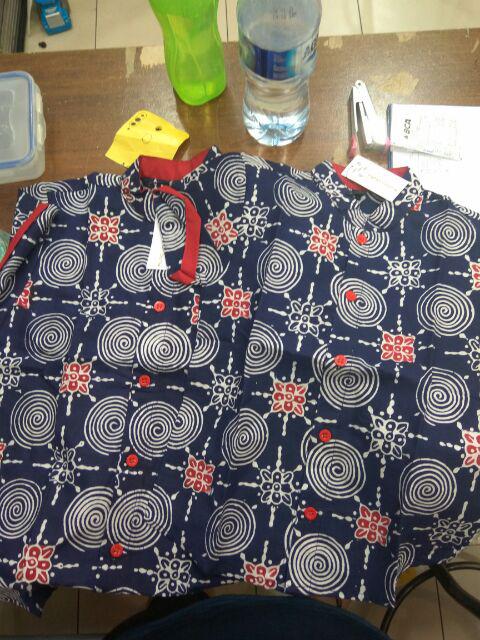 Kemeja Batik Anak Navy Red Series