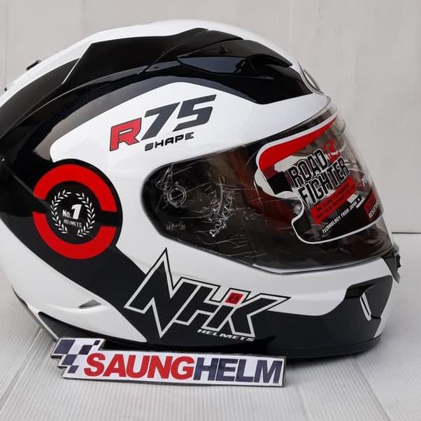 QNDC NHK HELM GP1 R75 | WHITE METALIC BLACK | GP 1 DOUBLE VISOR FULLFACE !! □