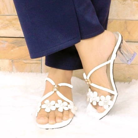 Sandal Heels ANDIN Wanita Strap Mika Bunga R 76-6