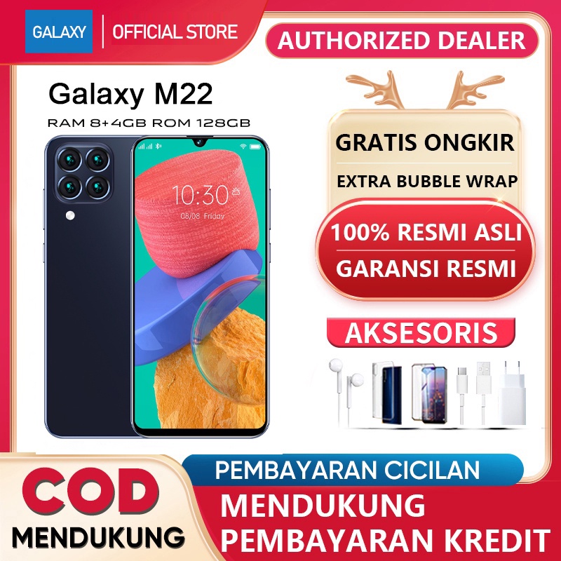 hp galaxy M22 RAM 8GB+4GB Extended ROM 512GB MediaTek GARANSI RESMI Handphone Android AMOLED 6.4&quot; Ponsel Baru asli 4G/5G HP Murah Cuci Gudang