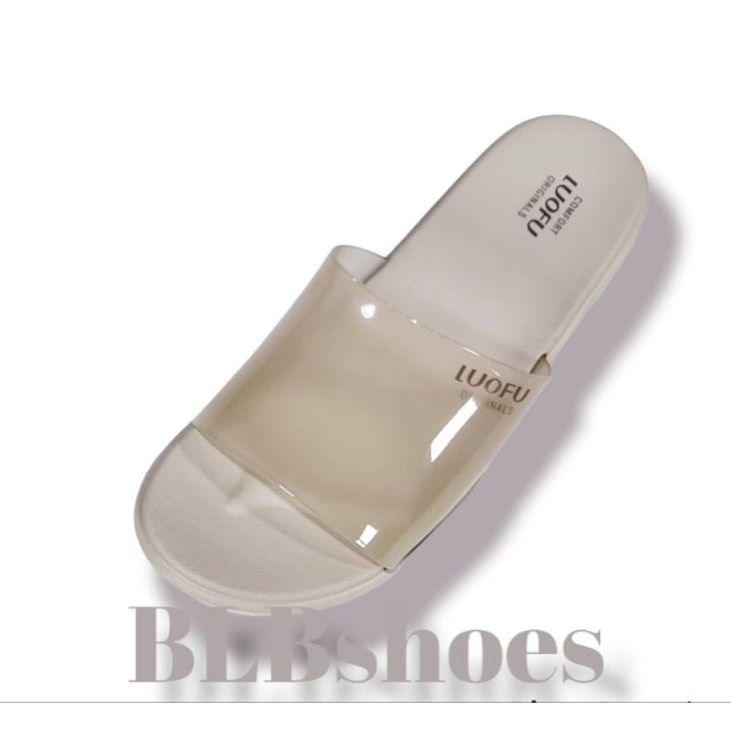 Sandal selop luofu E7199A2T-BW Import Sandal karet wanita Luofu original kekinian