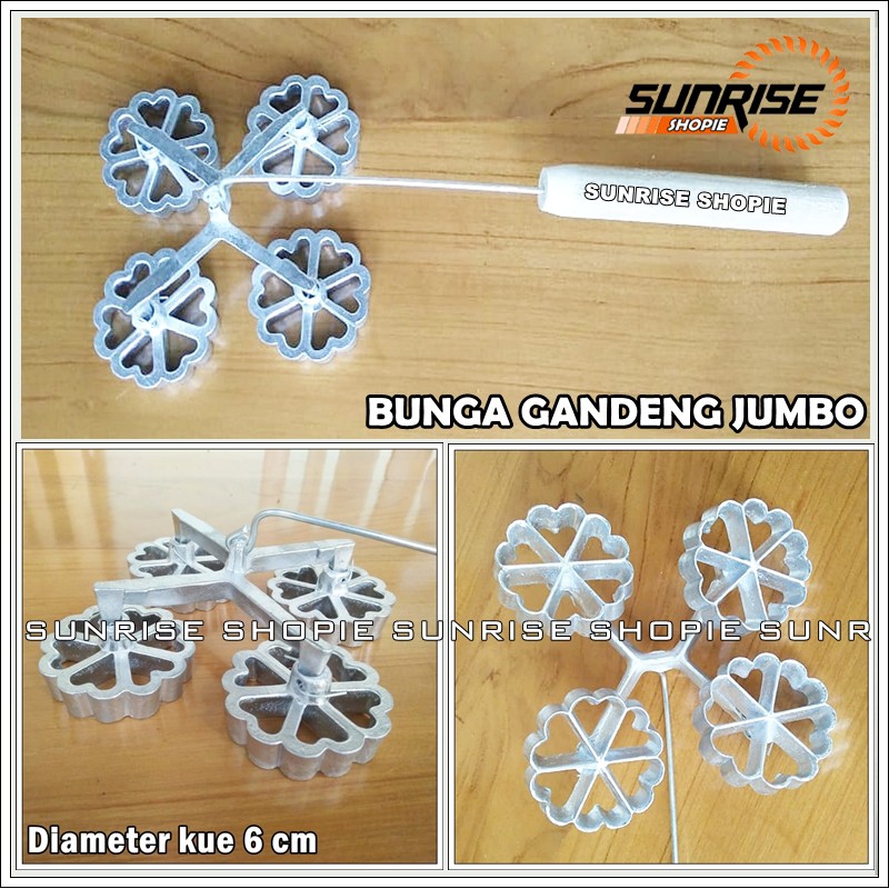 Cetakan Kue Kembang Goyang - Bunga Gandeng Jumbo