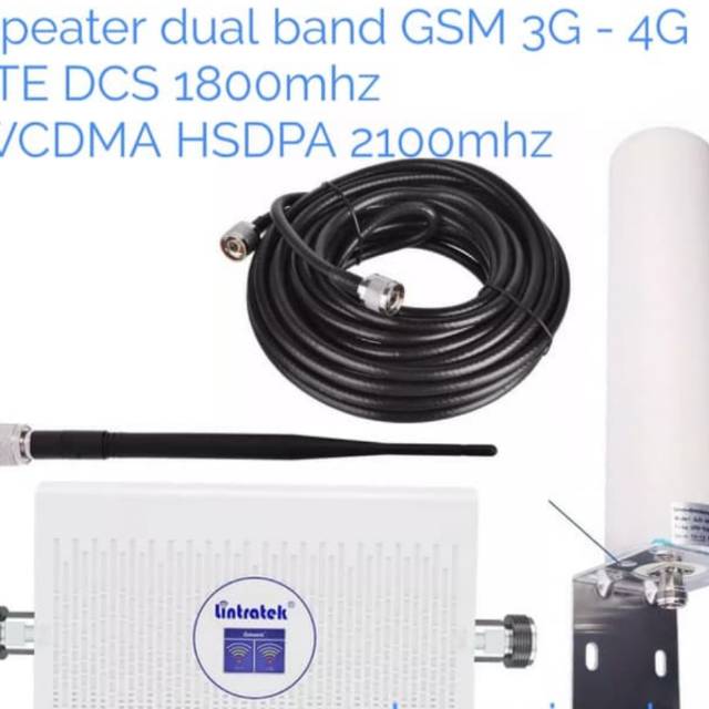Repeater penguat sinyal hp GSM 3G 4G 2100 Mhz 1800 Mhz amplifier
