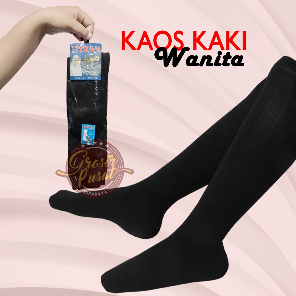 Kaos kaki Wanita Muslimah Hitam Pemium