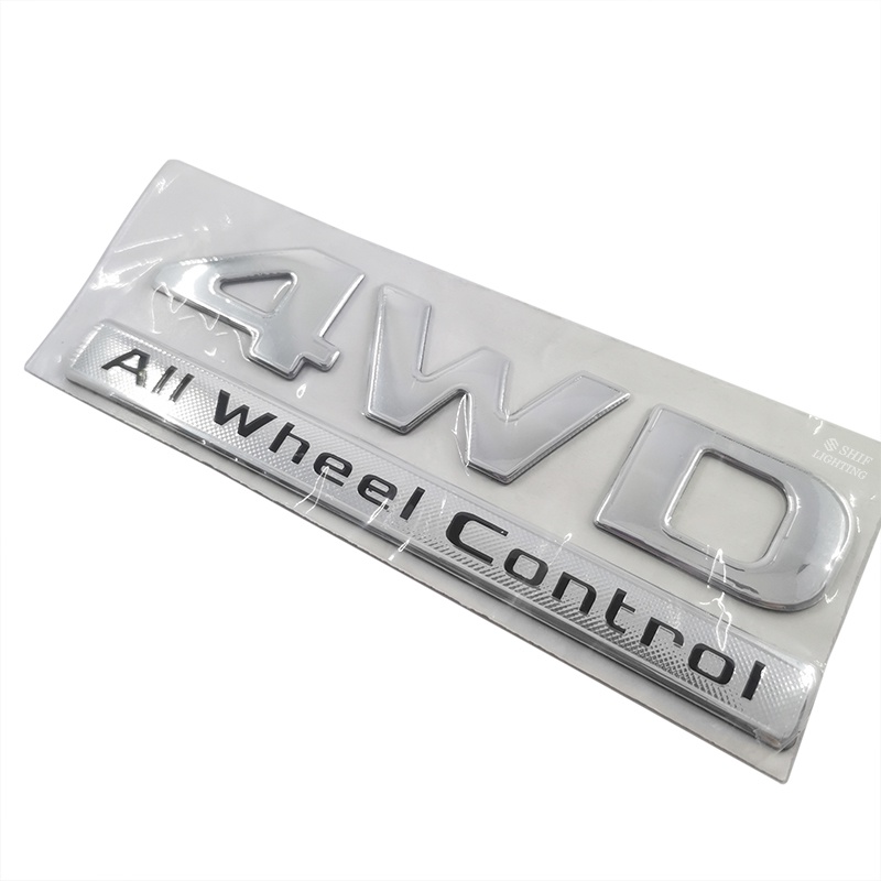 1pc Stiker Emblem Logo 4WD Bahan ABS Untuk Dekorasi Bagasi Belakang Mobil