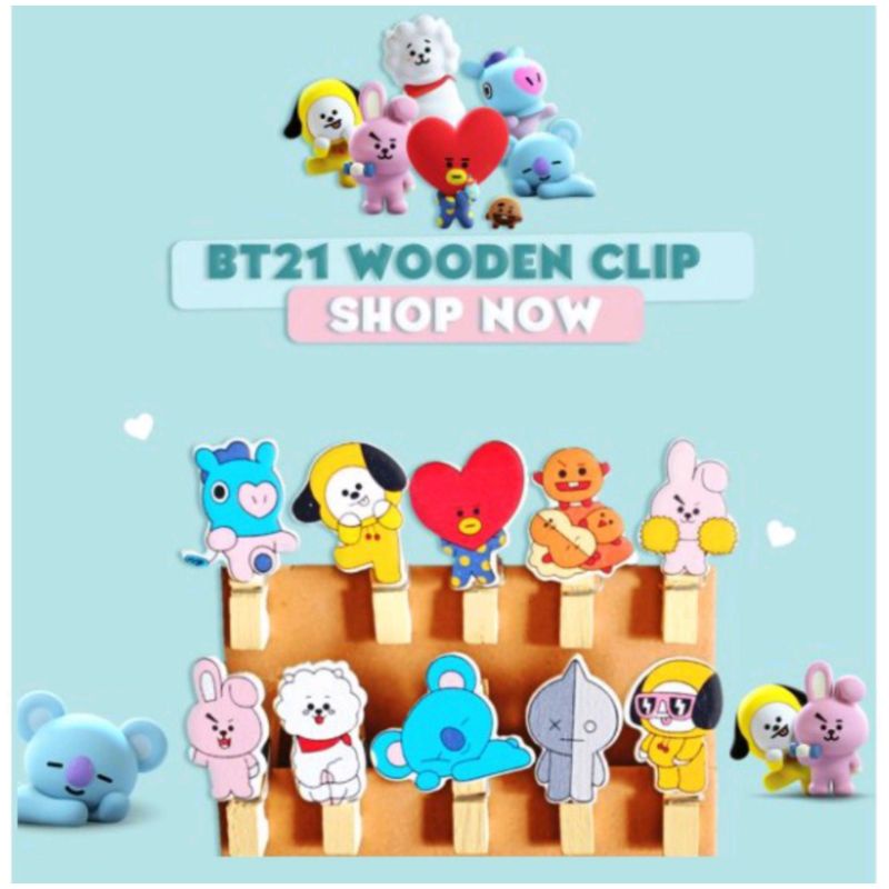 

PAPER CLIP KAYU BTS SERIES CARTOON BT21