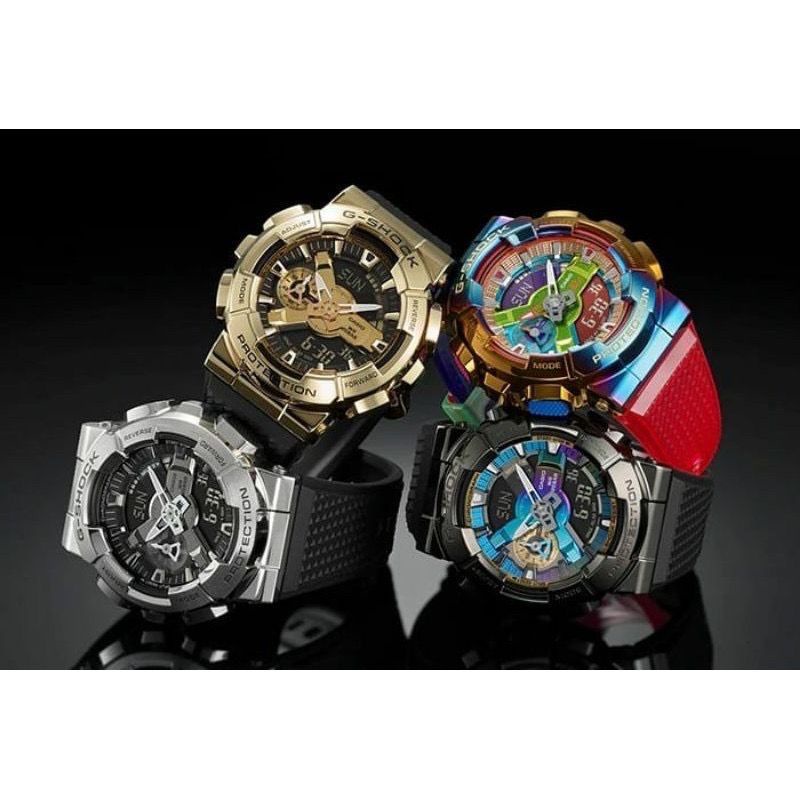 JAM TANGAN PRIA WANITA | RANTAI | KULIT | KARET | MURAH | Pria G Shock - Rainbow GM 110 Original Cro