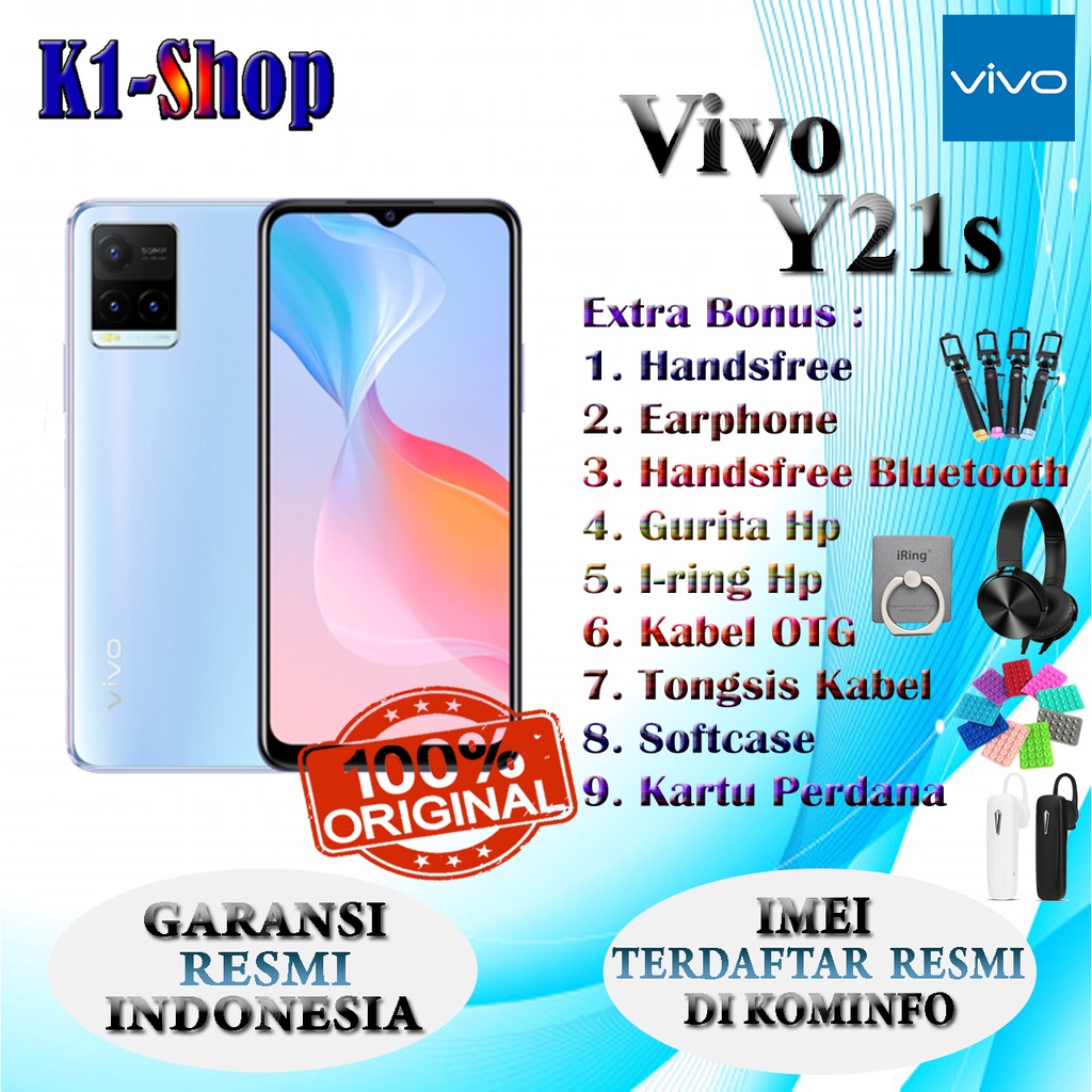 HP VIVO Y21s RAM 4/128 GB GARANSI RESMI VIVO INDONESIA