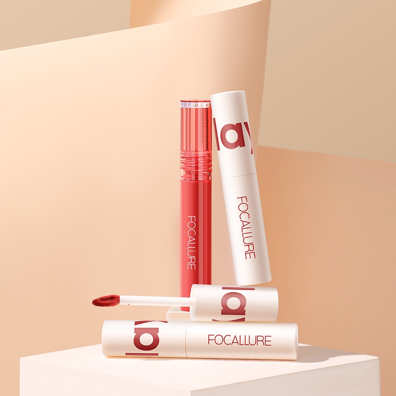 FOCALLURE 2PCS Long-lasting Velvet-mist Matte Lipclay &amp; Waterproof Dewy Lip Tint Lipstick