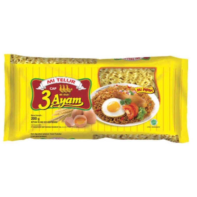 mie telor cap 3 ayam kuning 200gr