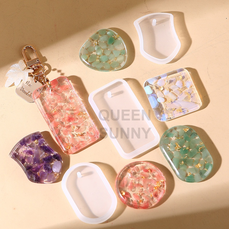 1pc Cetakan Resin Bentuk Gantungan Kunci Keychain Liontin Pendant Charm Silicone Mold