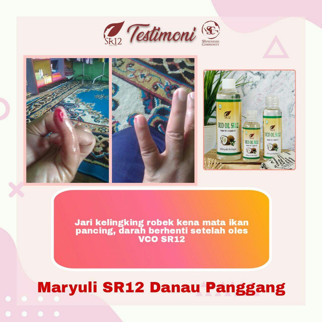 VCO Oil SR12 Minyak Kelapa Murni - Minyak V-CO Untuk Kecantikan - VCO Virgin Coconut Oil SR12 Herbal Tinggi Asam Laurat Untuk ASI Booster, Imun Booster &amp; Daya Tahan Tubuh - VCO Perawatan Rambut , Kulit Pecah Pecah &amp; Kerutan Wajah - VCO Kapsul - VCO Kucing