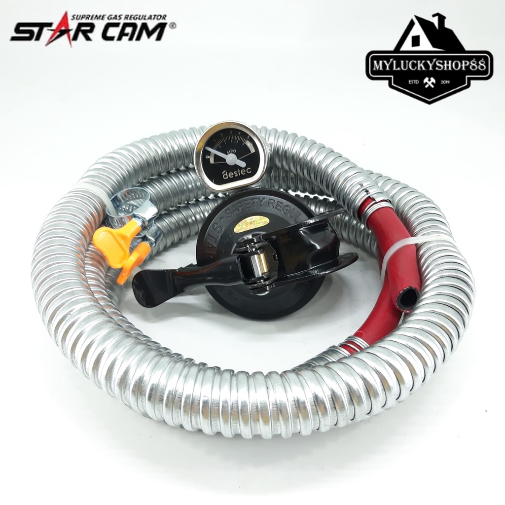 Regulator Gas Star Cam SC-23MSS / SC23MSS Paket Meter dan Selang SC-T12RMS SCT12RMS SC-T-12-RMS