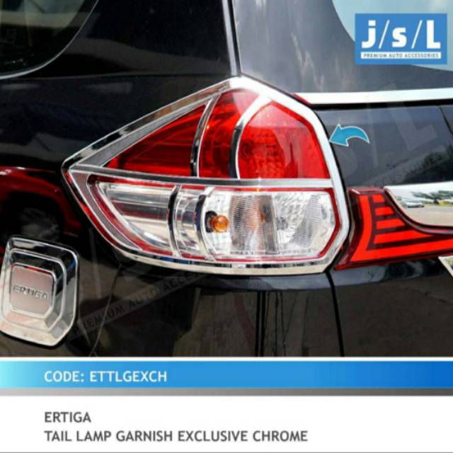 Garnish lampu belakang Ertiga chrome &amp; Hitam model exclusive jsl