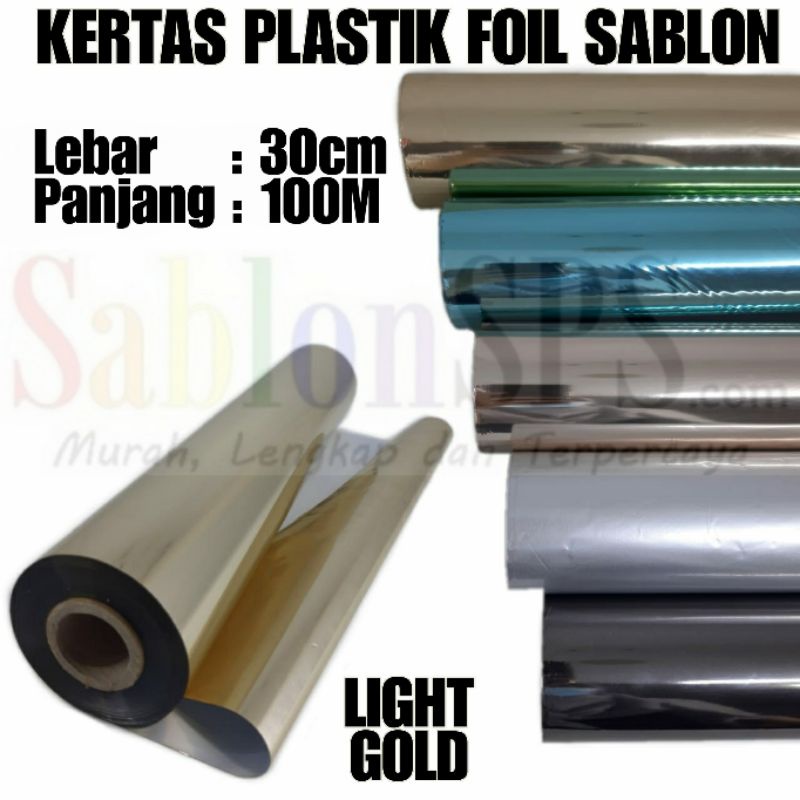 KERTAS PLASTIK FOIL SABLON LIGHT GOLD