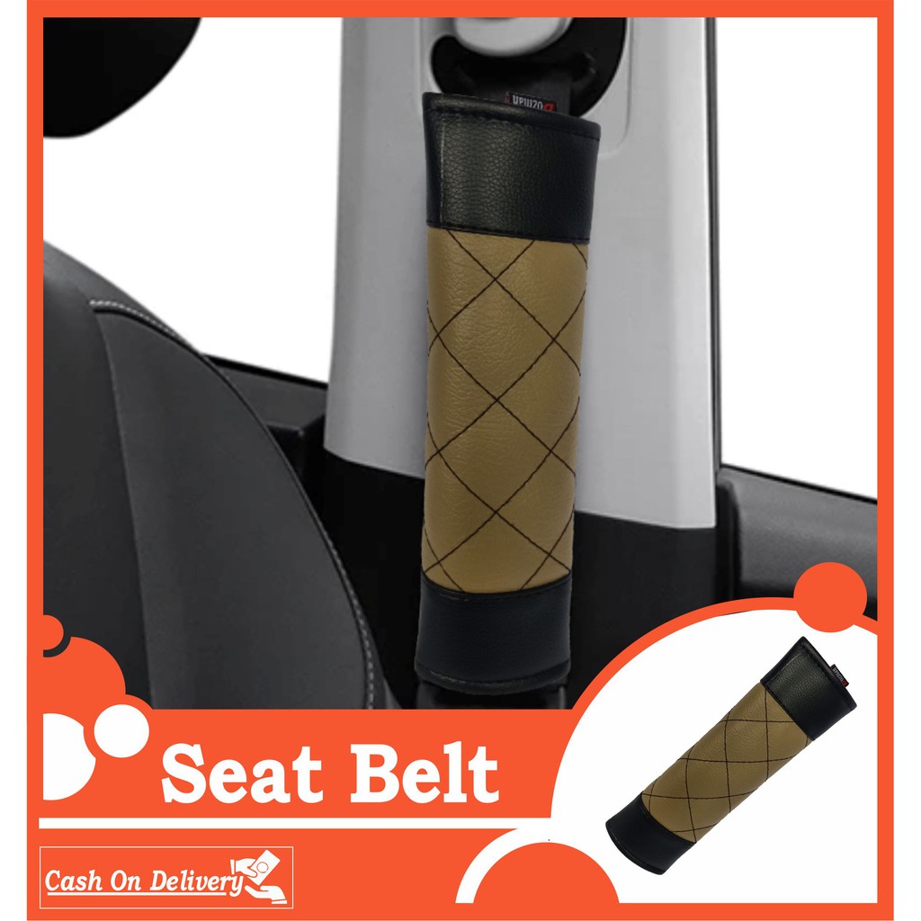 Cover Seat Belt Kulit Sintetis Bozman Mobil Keselamatan Safety Berkendara Motif