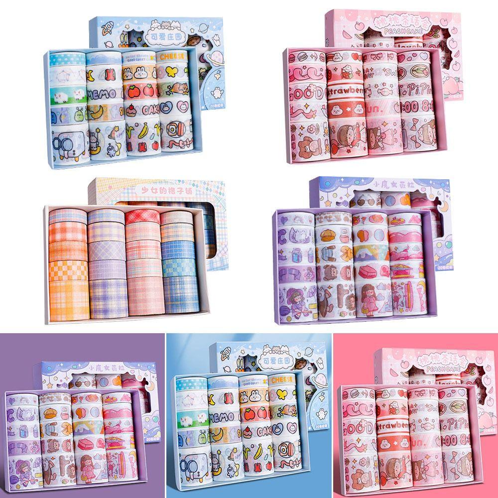 Preva 20Rolls/Set Washi Tape Sastra Kualitas Tinggi Scrapbooking Gadis Hati Sedikit Segar INS DIY Bahan