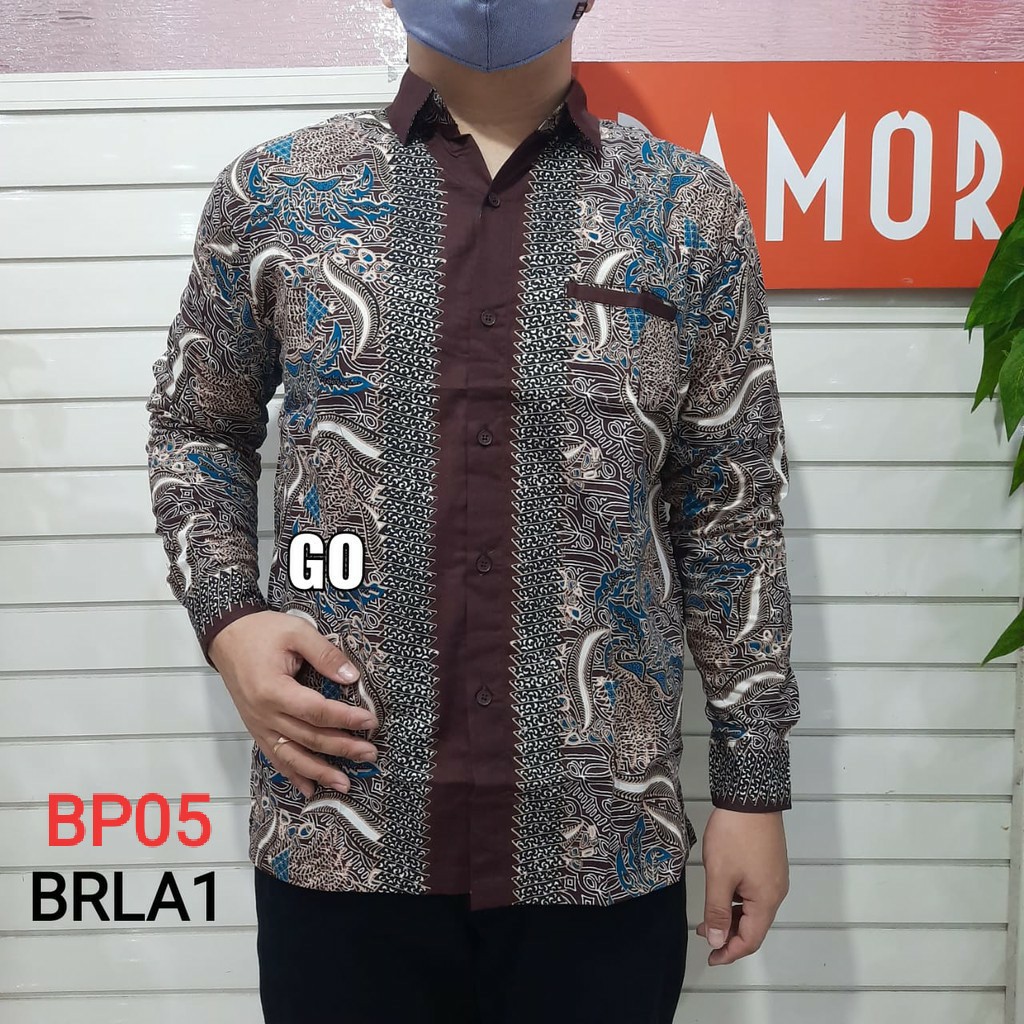 gos BRLA DAMOR (CRESSIDA) BATIK Cowok Pakaian Pria Kemeja Batik Reguler Lengan Panjang