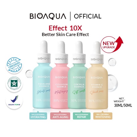 BIOAQUA 10X Effect Face Essence Serum &amp; Sheet Mask - Moisturizing / Anti Aging / Vitamin C Whitening