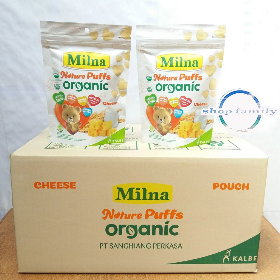 MILNA NATURE PUFF ORGANIC CHEESE 15gr 1 KARTON ISI 24PCS