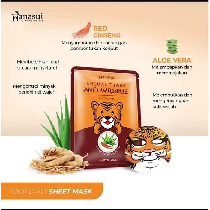 masker hanasui face animal otter tiger dragon panda pemutih pelembab