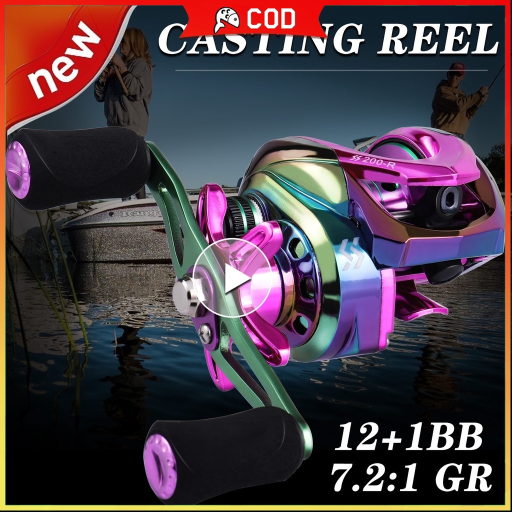 Sougayilang Reel Pancing 12 + 1BB Fishing Reel Casting Fishing Reel 7.2: 1 Rasio Gigi Max Drag 8Kg Kiri/Kanan Tangan untuk Memancing Air Tawar Pancing