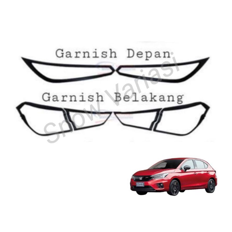 Paket Garnish Depan Belakang City Hatchback  2021 Hitam Chrome