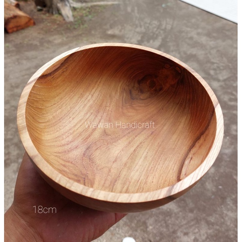 mangkok kayu/mangkok kayu jati/mangkok bakso, mie kayu jati 18cm