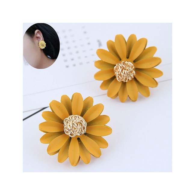 LRC Anting Tusuk Fashion Metal Flower Earrings A578XX