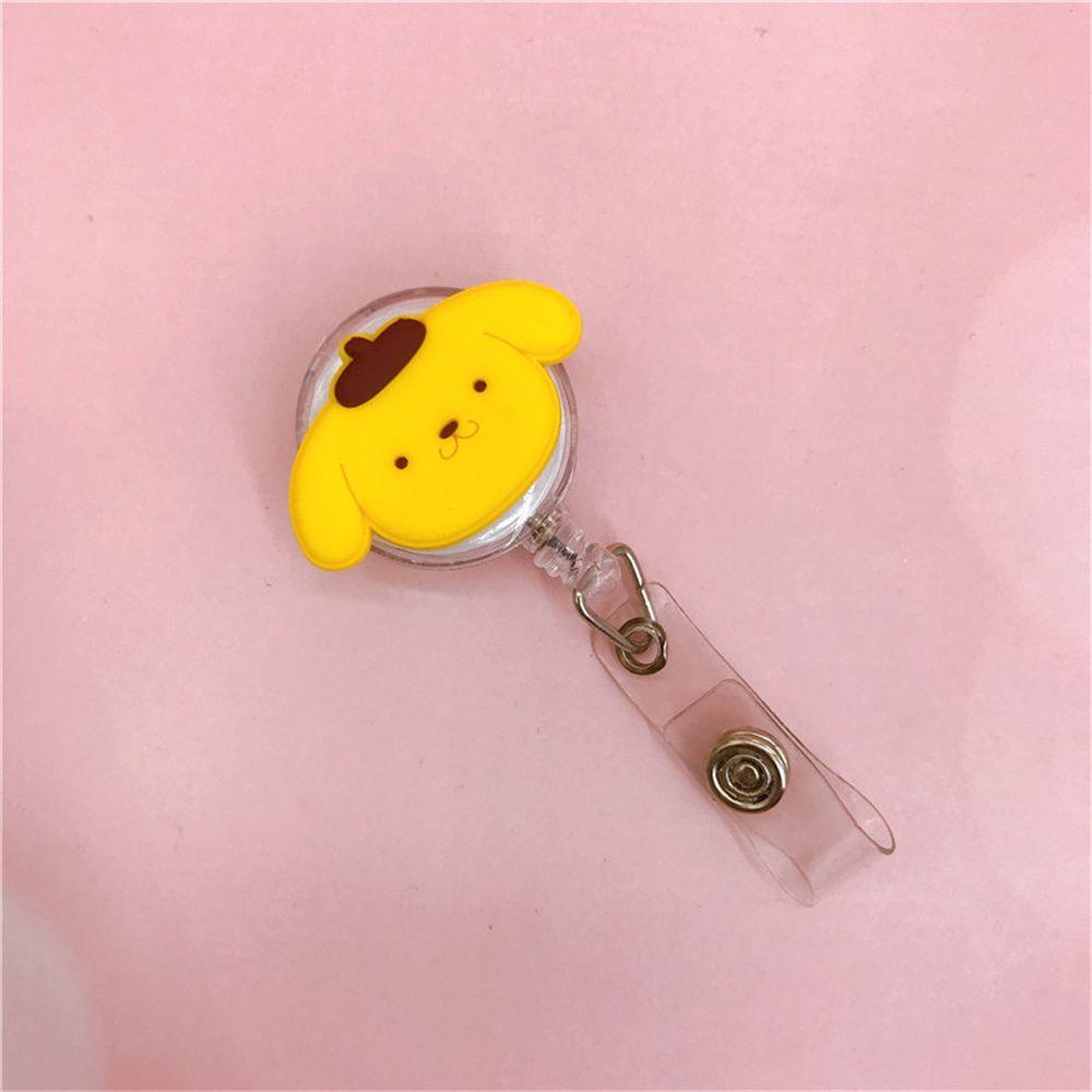 Lanfy Retractable Badge Reel Lucu Perlengkapan Kantor Name Tag Anime Kartun Card Holder Name Card Holder