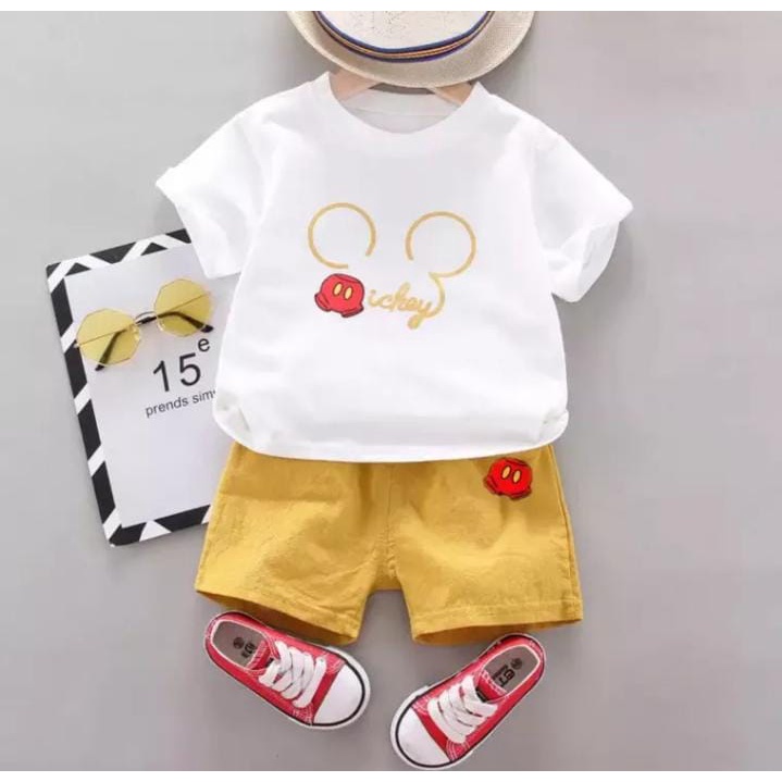 SETELAN ANAK LAKI-LAKI/PAKAIAN ANAK MOTIF MICKEY 1-5 TAHUN