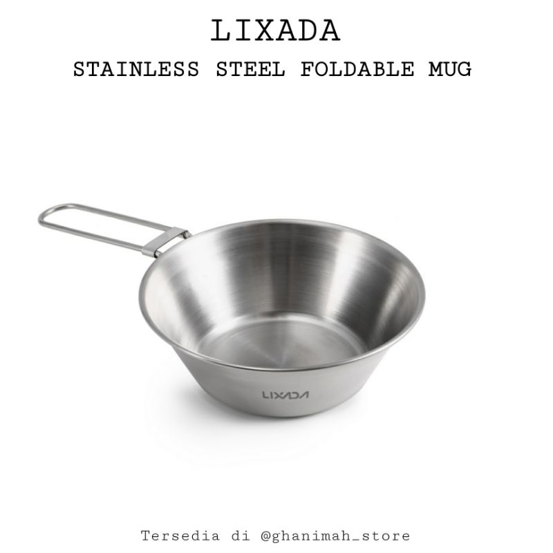 Lixada mangkok lipat stainless steel foldable mug