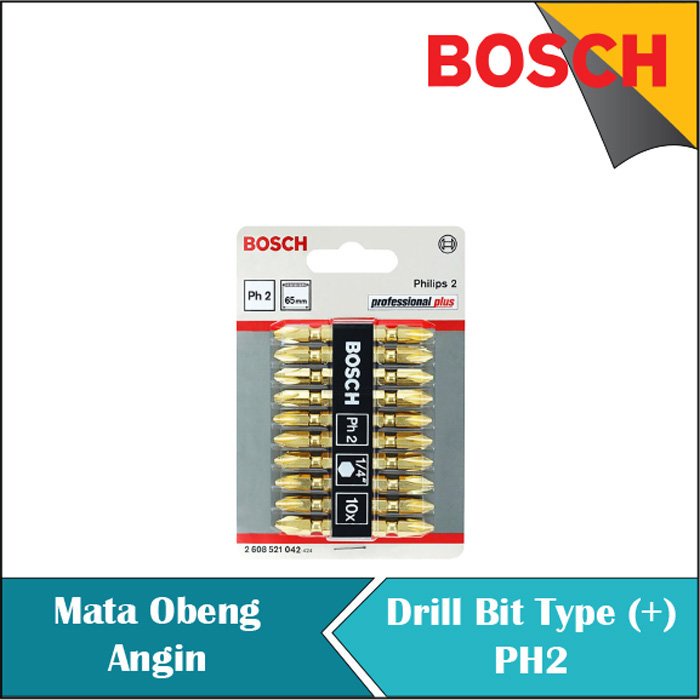 BOSCH MATA OBENG GYPSUM PH2 6x65 (+/+) (Per batang)