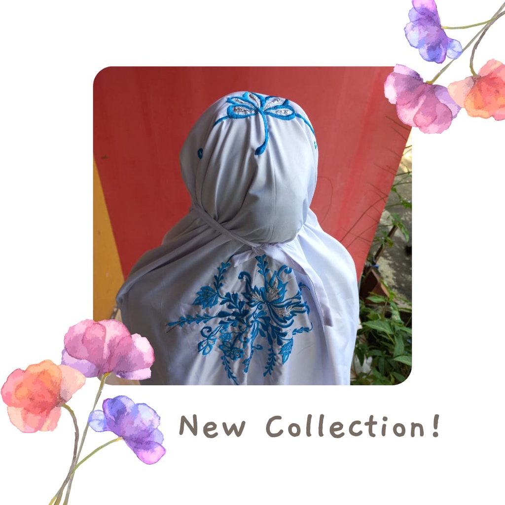 mukena setelan bordir punggung