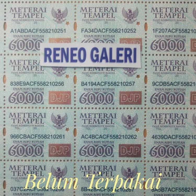 S3.dang viral1pcs- Materai Tempel DJP Rp 6000 rupiah tahun 2009,2010,2011,2012,2013,2014,2015 matrai