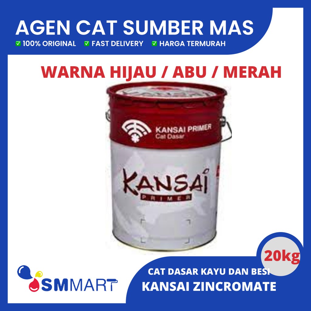 CAT DASAR KANSAI ZINC CHROMATE 113 GREEN / 108GREY 25KG