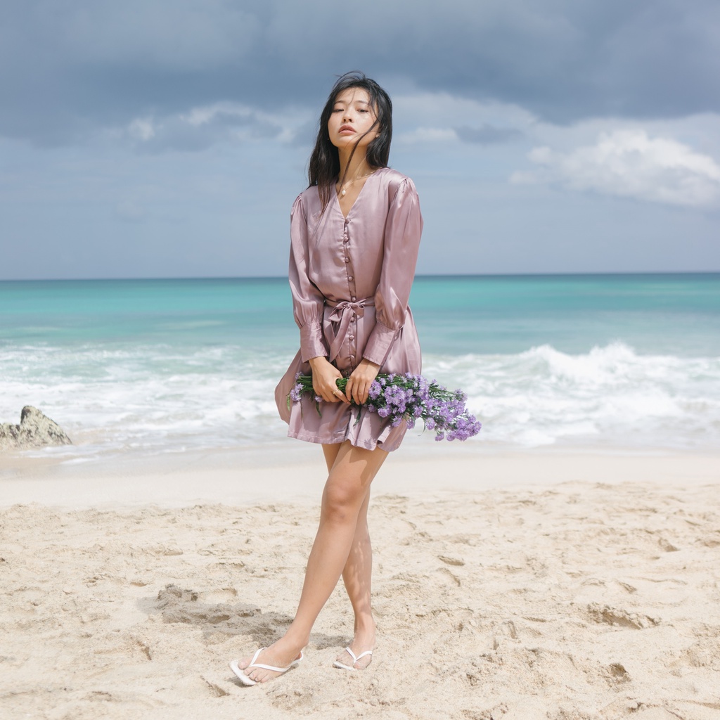 Mnk Dorothy Dress backless satin dress