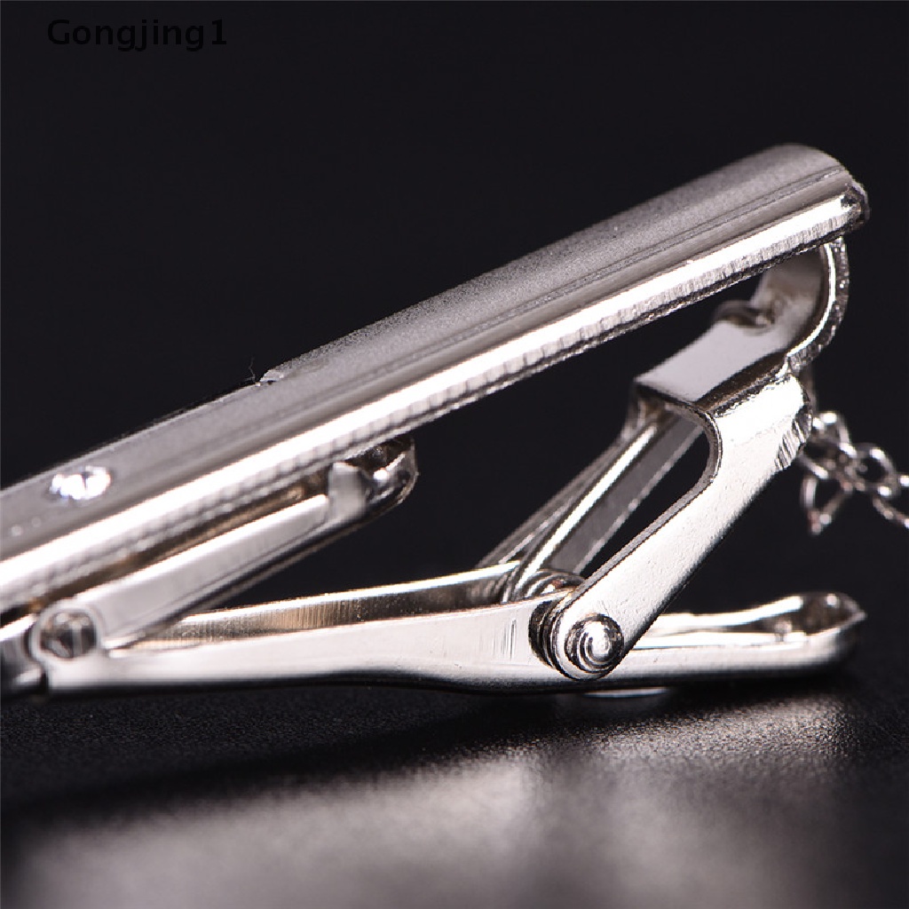 Gongjing1 Klip Penjepit Dasi Bahan Stainless Steel Warna Silver Untuk Pria