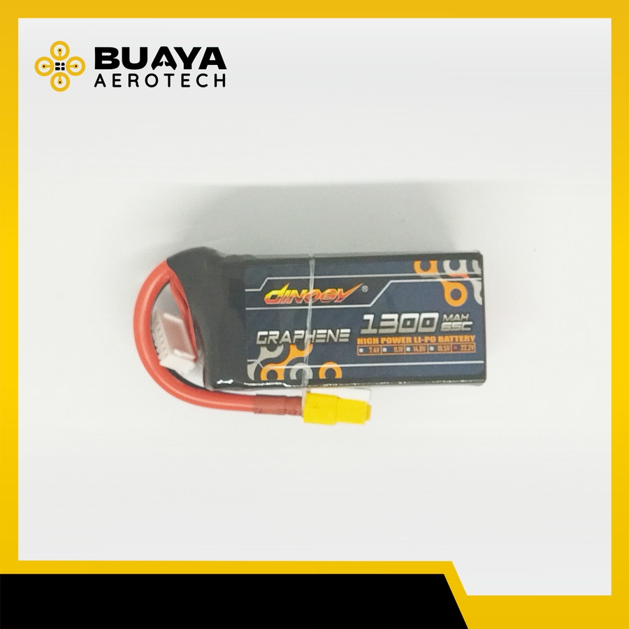 Dinogy Baterai Lipo 6S Graphene 1300mAh 65C XT60 Battery Drone Batre