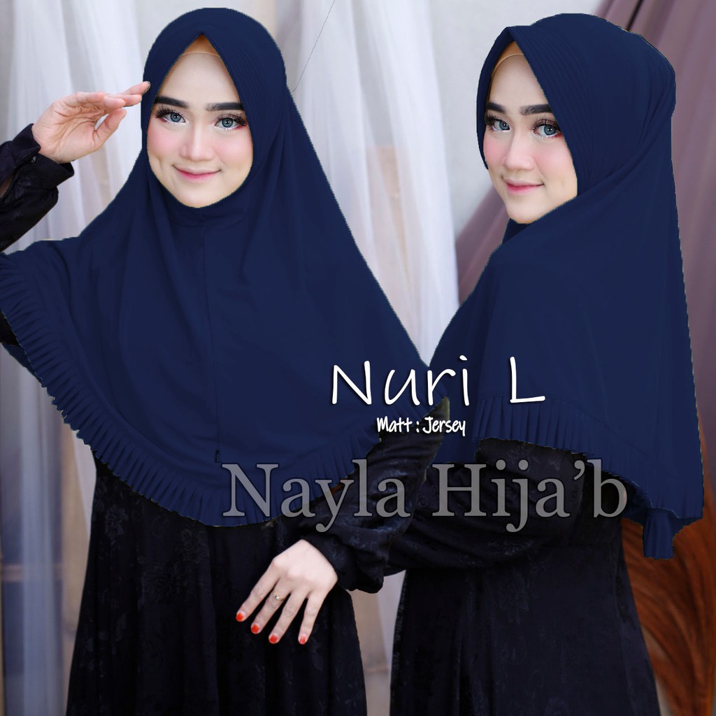 JILBAB INSTAN JERSEY TERBARU HIJAB BERGO NURI L,XL TERMURAH NAYLA HIJAB