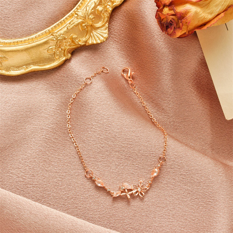 【CandyCat】Versi Korea Dari Gelang Kecil Bunga Kupu-kupu Segar Sederhana Dan Halus Gelang Zirkon Bertatahkan Mikro Perempuan-8